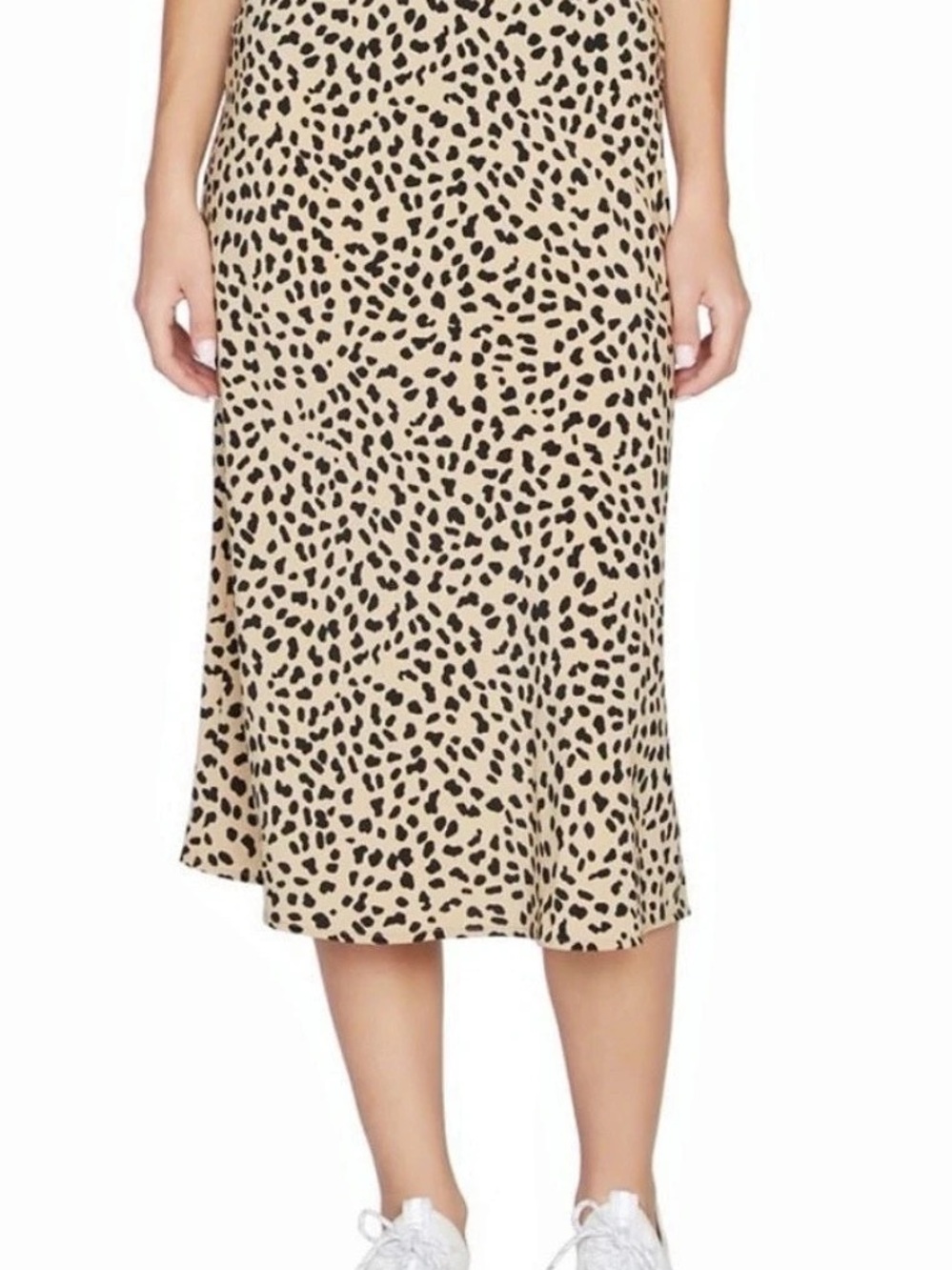 Sanctuary Everyday Slip Midi Skirt Animal Print Brown & Black